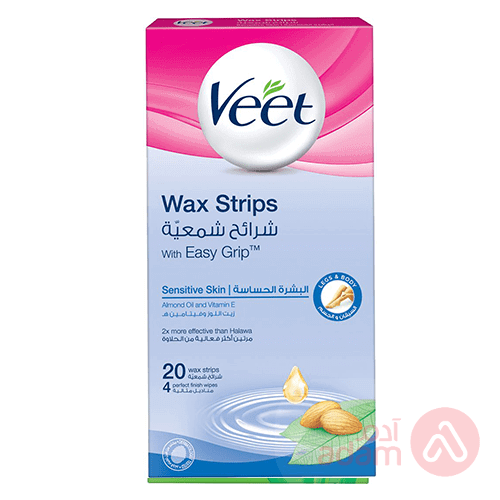 VEET WAX SNSTV SKN 20STRP(5102)