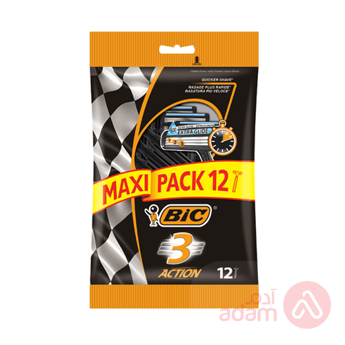 BIC MAX  PACK 3 ACTION 8+4 RAZORS(7654)