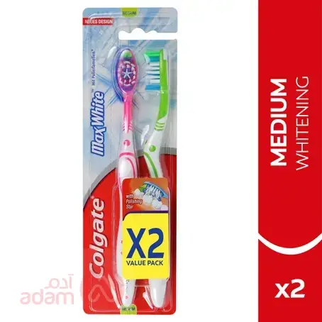 COLGATE T/B MAX WHT MED 1+1FREE