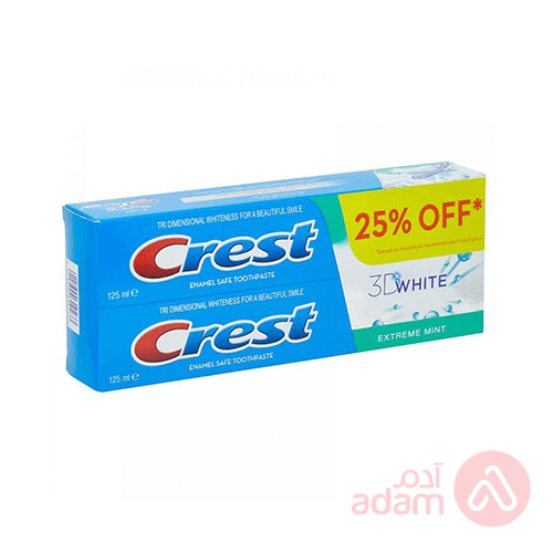 CREST T/P 3D WHT EXTR MINT 125M(1+1)25%E