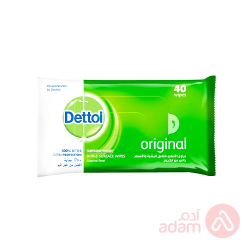 DETTOL ANTIBACTERIAL ORGNL SKN WPS 40PC