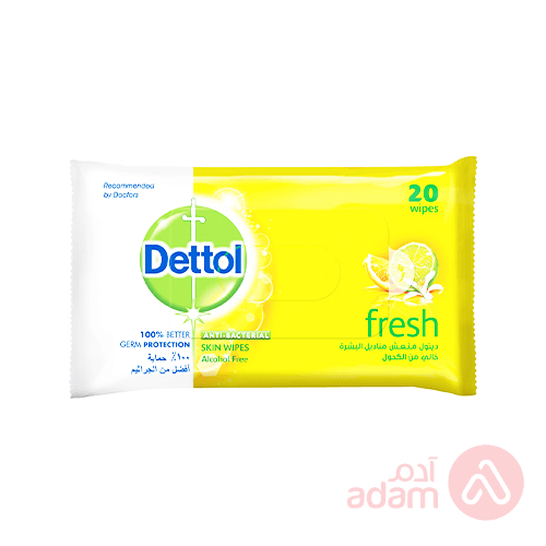 DETTOL ANTIBACTERIAL SKN WPS FRSH20PC